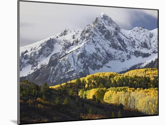 Sneffels Range with Aspens in Fall Colors, Near Ouray, Colorado-James Hager-Mounted Photographic Print