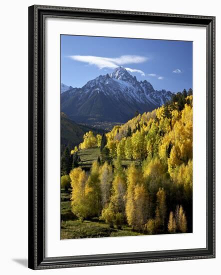 Sneffels Range with Fall Colors Near Dallas Divide, Uncompahgre National Forest, Colorado-James Hager-Framed Photographic Print