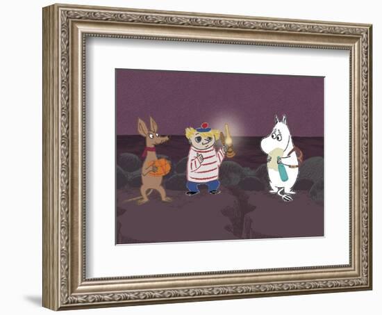 Sniff, Two-Ticky and Moomintroll-Tove Jansson-Framed Art Print