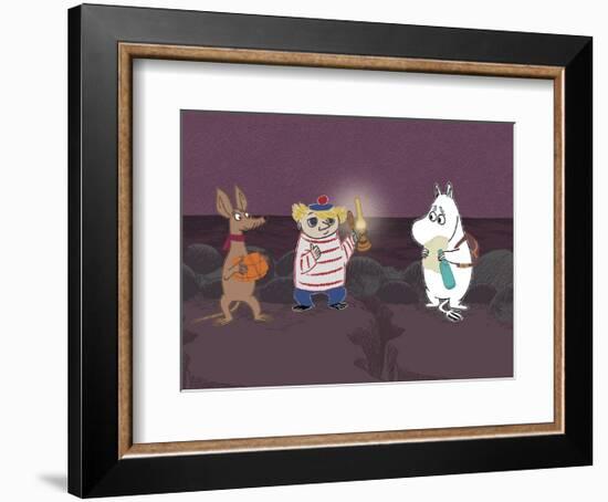 Sniff, Two-Ticky and Moomintroll-Tove Jansson-Framed Art Print