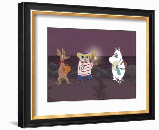 Sniff, Two-Ticky and Moomintroll-Tove Jansson-Framed Art Print