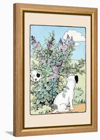 Snip And Snap Play In the Lilac Bushes-Julia Dyar Hardy-Framed Stretched Canvas