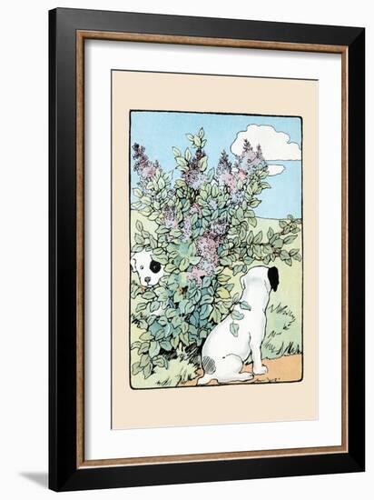 Snip And Snap Play In the Lilac Bushes-Julia Dyar Hardy-Framed Art Print