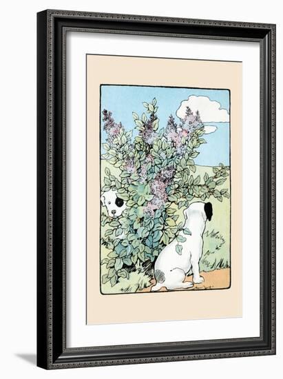 Snip And Snap Play In the Lilac Bushes-Julia Dyar Hardy-Framed Art Print