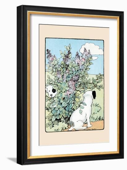 Snip And Snap Play In the Lilac Bushes-Julia Dyar Hardy-Framed Art Print