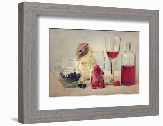 Snoozy Loves to Eat-Ellen Van Deelen-Framed Photographic Print