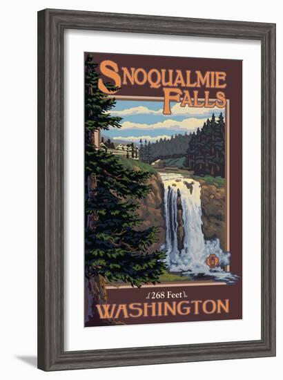 Snoqualmie Falls by Day, Washington-Lantern Press-Framed Art Print