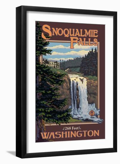 Snoqualmie Falls by Day, Washington-Lantern Press-Framed Art Print