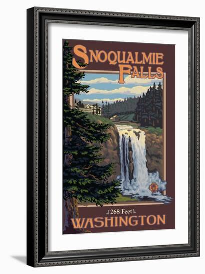 Snoqualmie Falls by Day, Washington-Lantern Press-Framed Art Print