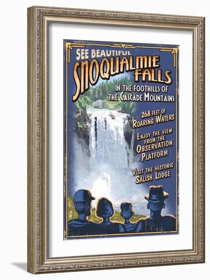 Snoqualmie Falls, Washington-Lantern Press-Framed Art Print