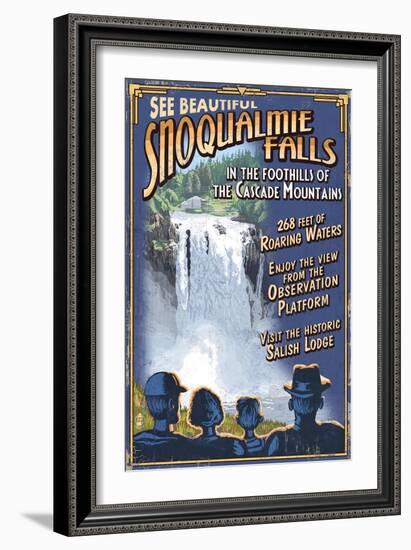 Snoqualmie Falls, Washington-Lantern Press-Framed Art Print