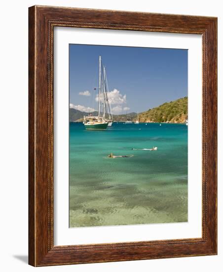 Snorkelers in Idyllic Cove, Norman Island, Bvi-Trish Drury-Framed Photographic Print