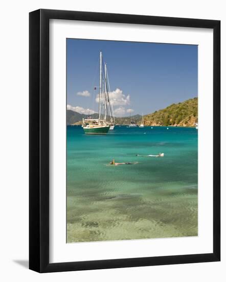 Snorkelers in Idyllic Cove, Norman Island, Bvi-Trish Drury-Framed Photographic Print