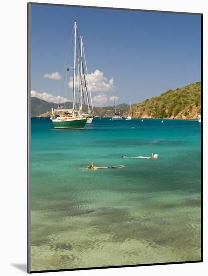 Snorkelers in Idyllic Cove, Norman Island, Bvi-Trish Drury-Mounted Photographic Print