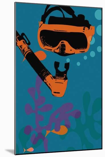 Snorkeling illustration-null-Mounted Giclee Print