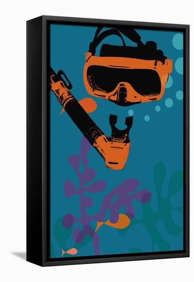 Snorkeling illustration-null-Framed Premier Image Canvas