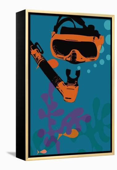 Snorkeling illustration-null-Framed Premier Image Canvas