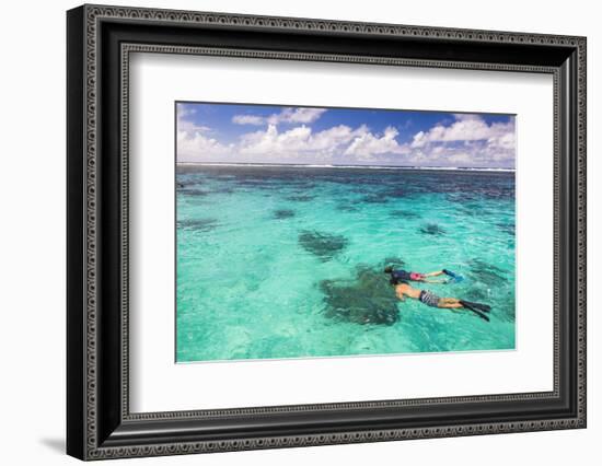 Snorkeling in Muri Lagoon on Captain Tama's Lagoon Cruises, Rarotonga, Cook Islands, Pacific-Matthew Williams-Ellis-Framed Photographic Print