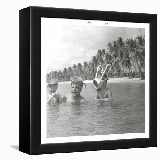 Snorkeling with the Kids-null-Framed Stretched Canvas