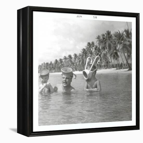 Snorkeling with the Kids-null-Framed Stretched Canvas