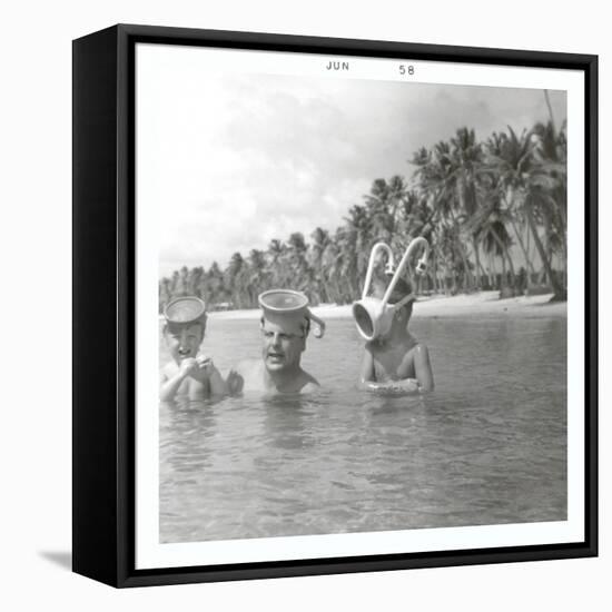 Snorkeling with the Kids-null-Framed Stretched Canvas