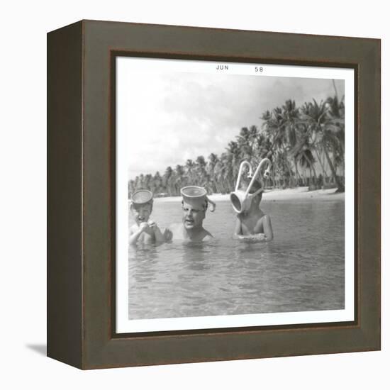 Snorkeling with the Kids-null-Framed Stretched Canvas