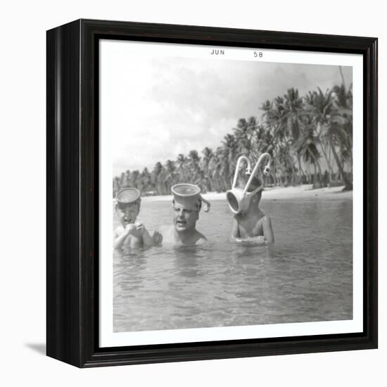 Snorkeling with the Kids-null-Framed Stretched Canvas