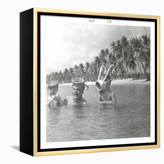 Snorkeling with the Kids-null-Framed Stretched Canvas