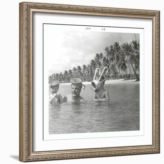 Snorkeling with the Kids-null-Framed Premium Giclee Print