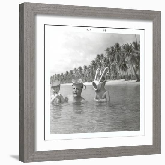 Snorkeling with the Kids-null-Framed Premium Giclee Print