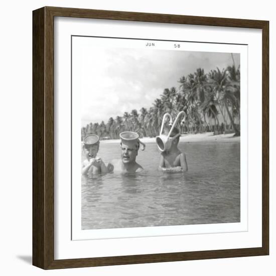 Snorkeling with the Kids-null-Framed Premium Giclee Print