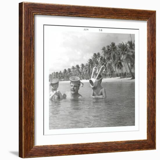 Snorkeling with the Kids-null-Framed Premium Giclee Print