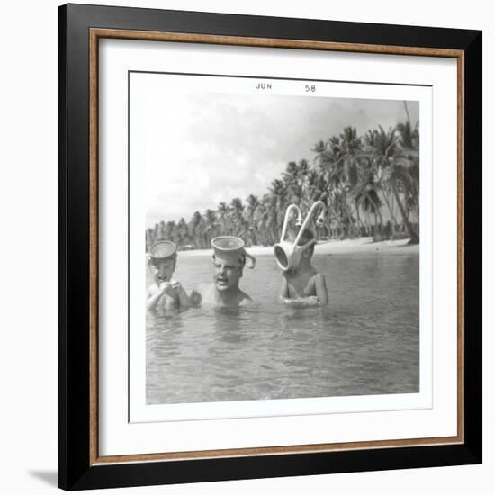 Snorkeling with the Kids-null-Framed Premium Giclee Print