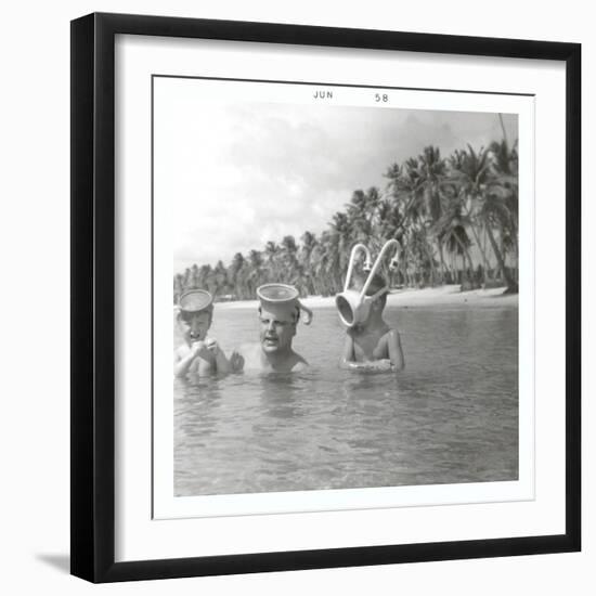 Snorkeling with the Kids-null-Framed Premium Giclee Print