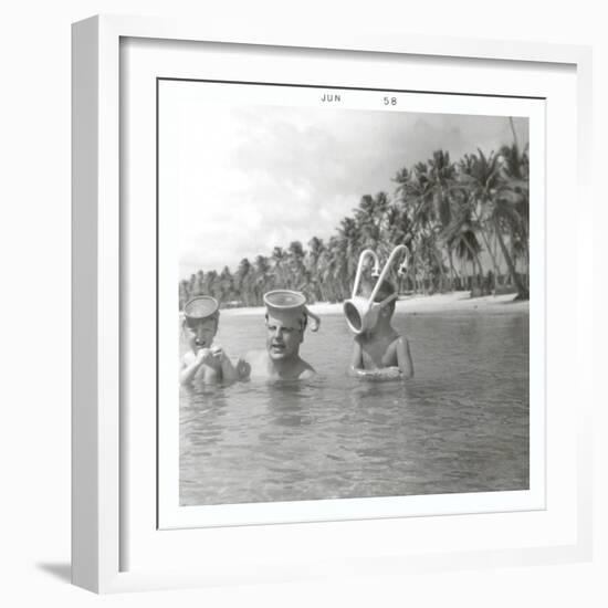 Snorkeling with the Kids-null-Framed Premium Giclee Print