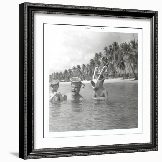 Snorkeling with the Kids-null-Framed Premium Giclee Print