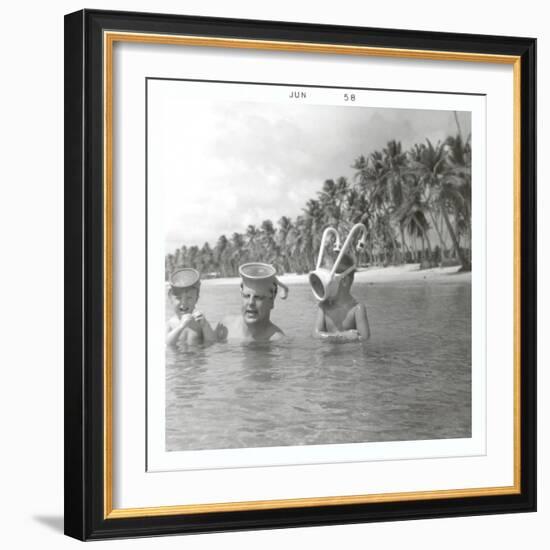 Snorkeling with the Kids-null-Framed Premium Giclee Print