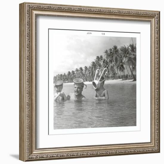 Snorkeling with the Kids-null-Framed Art Print