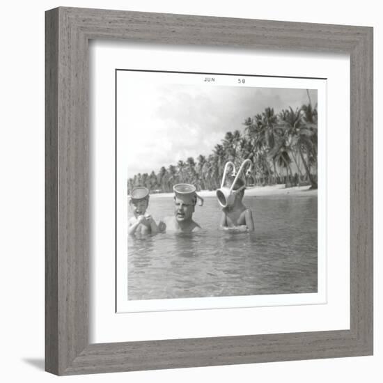 Snorkeling with the Kids-null-Framed Art Print