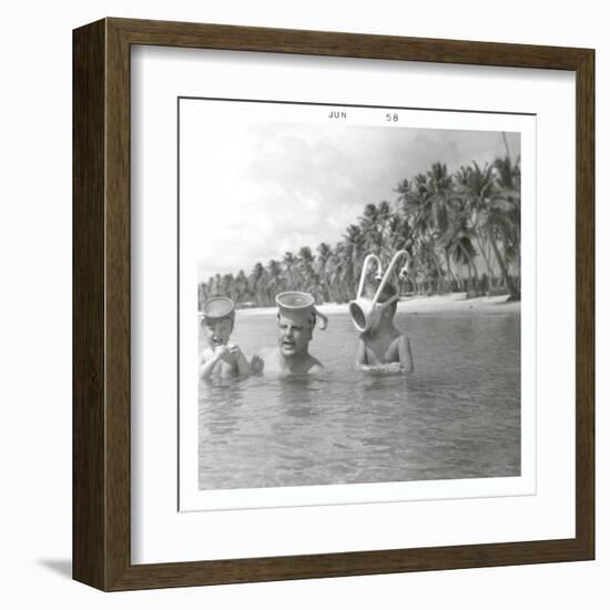 Snorkeling with the Kids-null-Framed Art Print