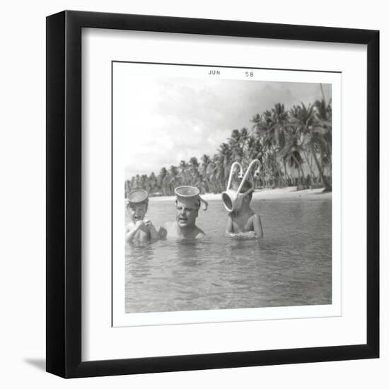 Snorkeling with the Kids-null-Framed Art Print