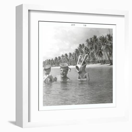 Snorkeling with the Kids-null-Framed Art Print