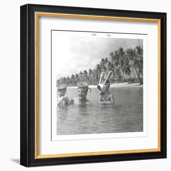 Snorkeling with the Kids-null-Framed Art Print