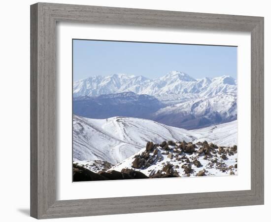 Snow Above Summer Pastures of Ouarikt Valley, High Atlas Mountains, Morocco, North Africa, Africa-David Poole-Framed Photographic Print