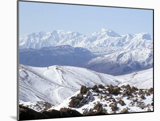 Snow Above Summer Pastures of Ouarikt Valley, High Atlas Mountains, Morocco, North Africa, Africa-David Poole-Mounted Photographic Print