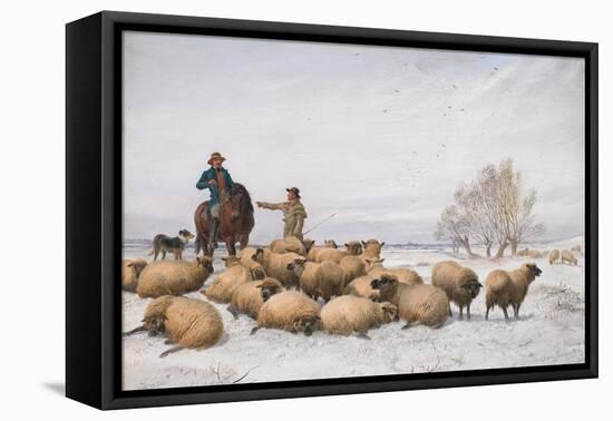 Snow and Sheep, 1884 (Oil on Board)-Thomas Sidney Cooper-Framed Premier Image Canvas