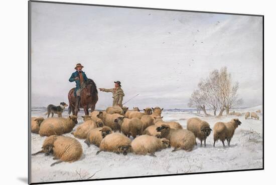 Snow and Sheep, 1884 (Oil on Board)-Thomas Sidney Cooper-Mounted Giclee Print