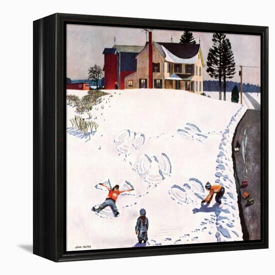 "Snow Angels", January 10, 1953-John Falter-Framed Premier Image Canvas