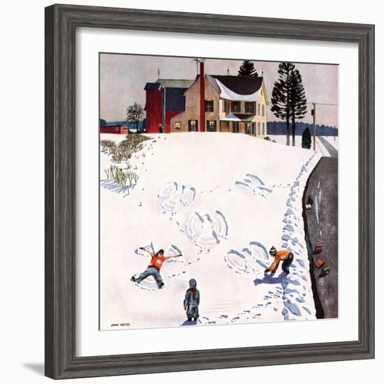 "Snow Angels", January 10, 1953-John Falter-Framed Giclee Print