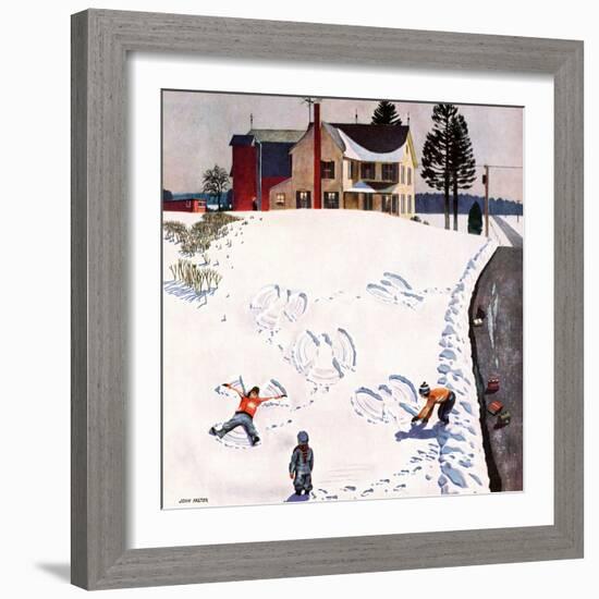 "Snow Angels", January 10, 1953-John Falter-Framed Giclee Print